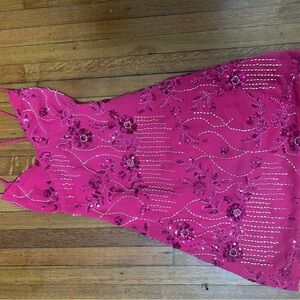 Peppermayo Pink Sequin Floral Dress